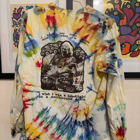 Jerry Garcia China Cat Sunflower Tie-Dye Long Sleeve Tee - Picture 2 of 4